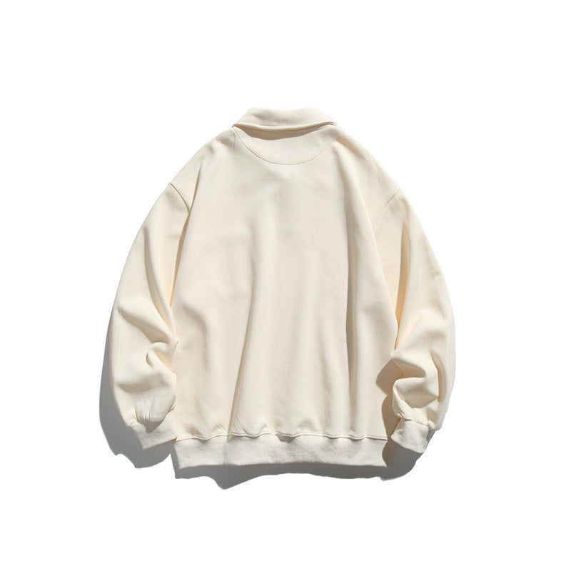 Unisex Relaxed-Fit Polo Collar Sweatshirt with Chest Pocket and Fine Ponte Structure EVA-US