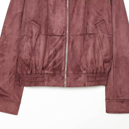 Ladies short jacket in bomber style made of suede look with high standing collar and kangaroo pockets EVA-US