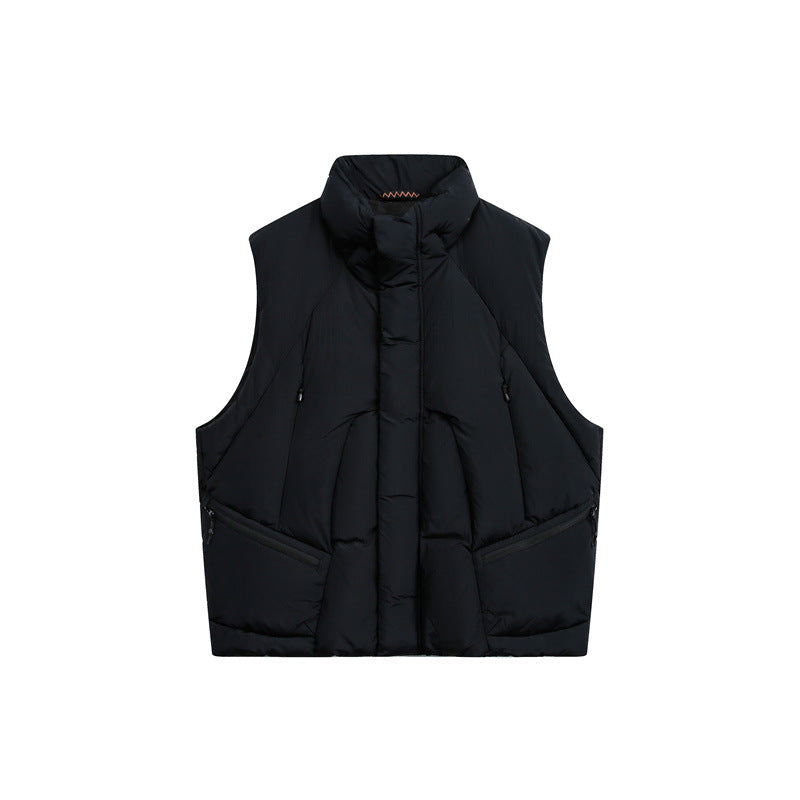 Men's padded quilted vest with high stand-up collar and multifunction pockets EVA-US