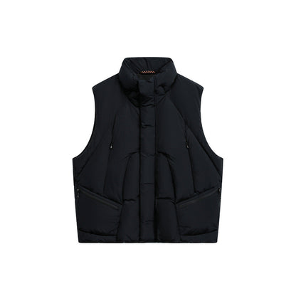 Men's padded quilted vest with high stand-up collar and multifunction pockets EVA-US