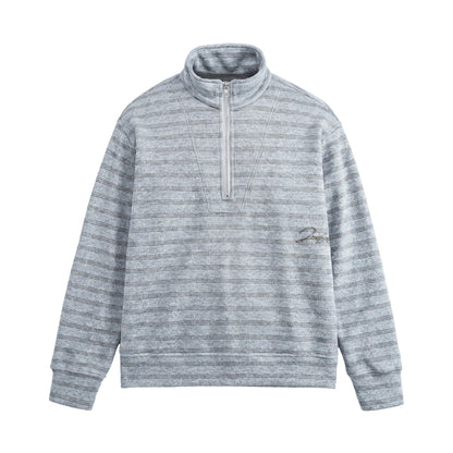 Men's Structured Half-Zip Knit Sweater with Stand Collar EVA-US