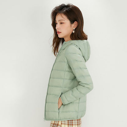 Women's Ultra-light Quilted Hooded Jacket with Ultra-flat Thermal Wadding EVA-US