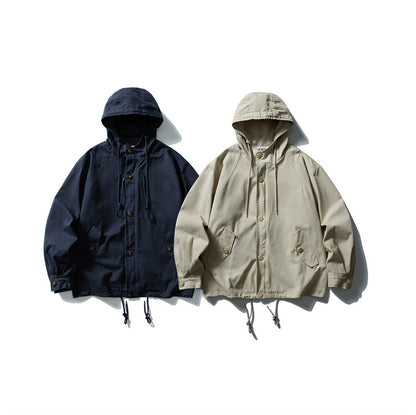 Unisex Casually cut hooded jacket made of cotton twill with drawstring EVA-US