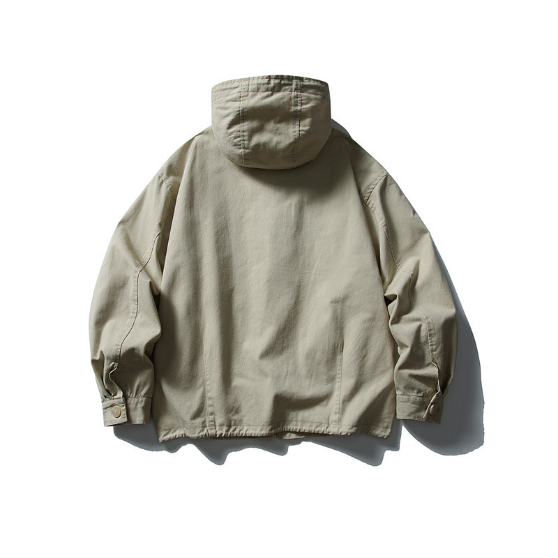 Unisex Casually cut hooded jacket made of cotton twill with drawstring EVA-US