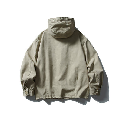 Unisex Casually cut hooded jacket made of cotton twill with drawstring EVA-US