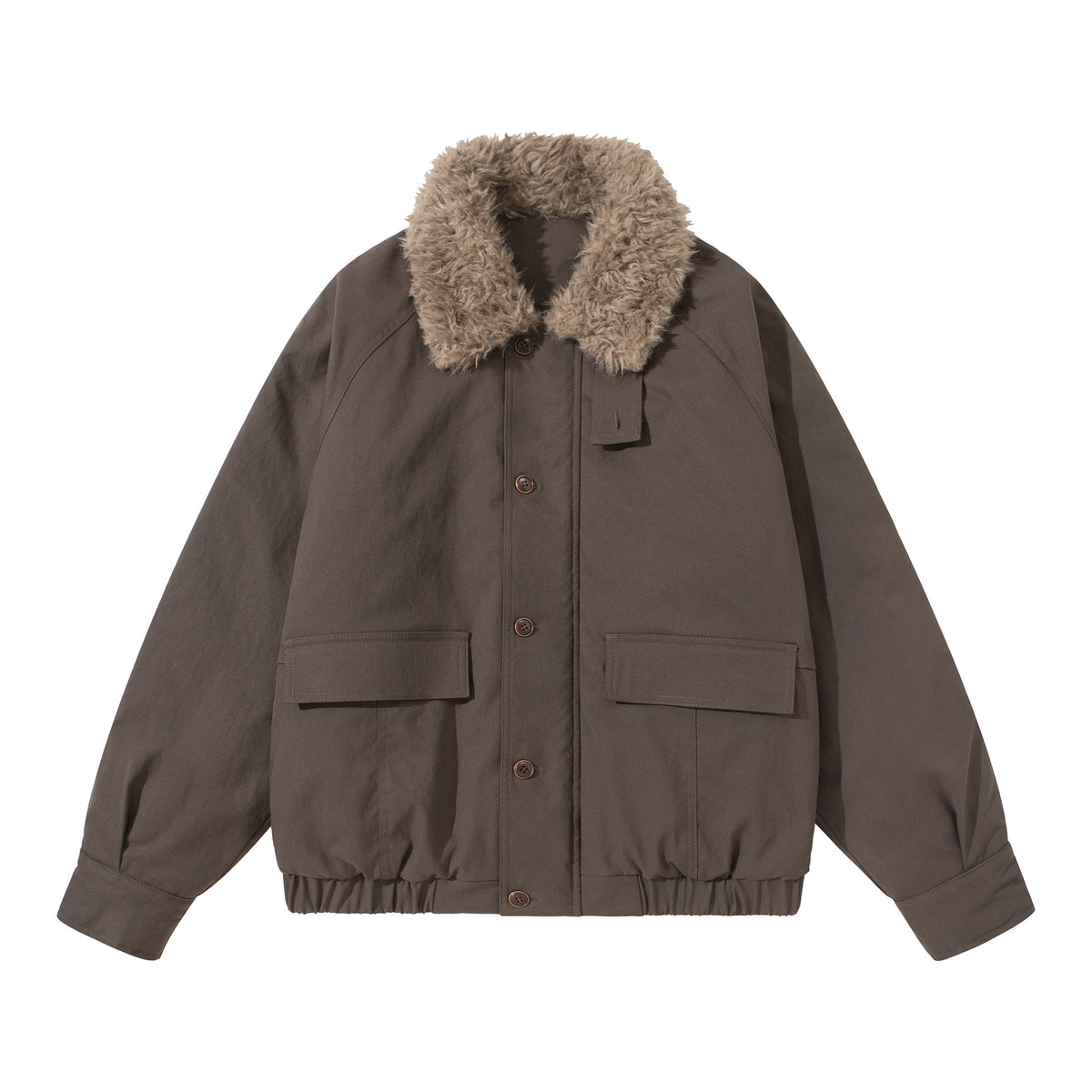 Unisex Boxy Isolation Blouson with removable faux fur shawl collar and cargo pockets EVA-US