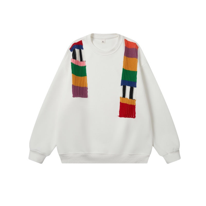 Unisex Oversize Sweatshirt with knit applications and round neck EVA-US