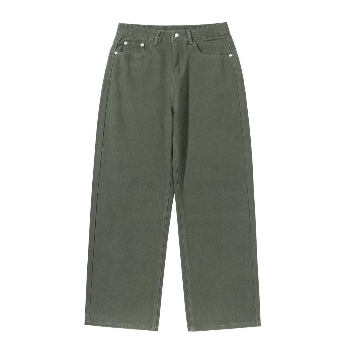 Women's Wide Cropped Pants with High Waist, Straight Leg, and Five-Pocket Design EVA-US