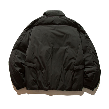 Men's Boxy Thermal Puffer Jacket with overlapping stand-up collar and patch flap pockets EVA-US
