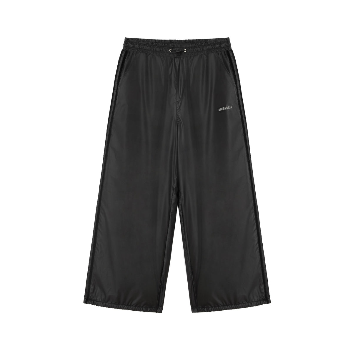Unisex Loose Technical Nylon Training Pants with Elastic Drawstring and Side Inserts EVA-US