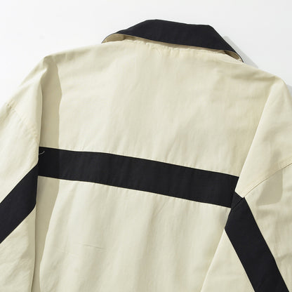 Women's Oversize Track Jacket with Stand-Up Collar, Full-Zip and Contrast Stripes EVA-US