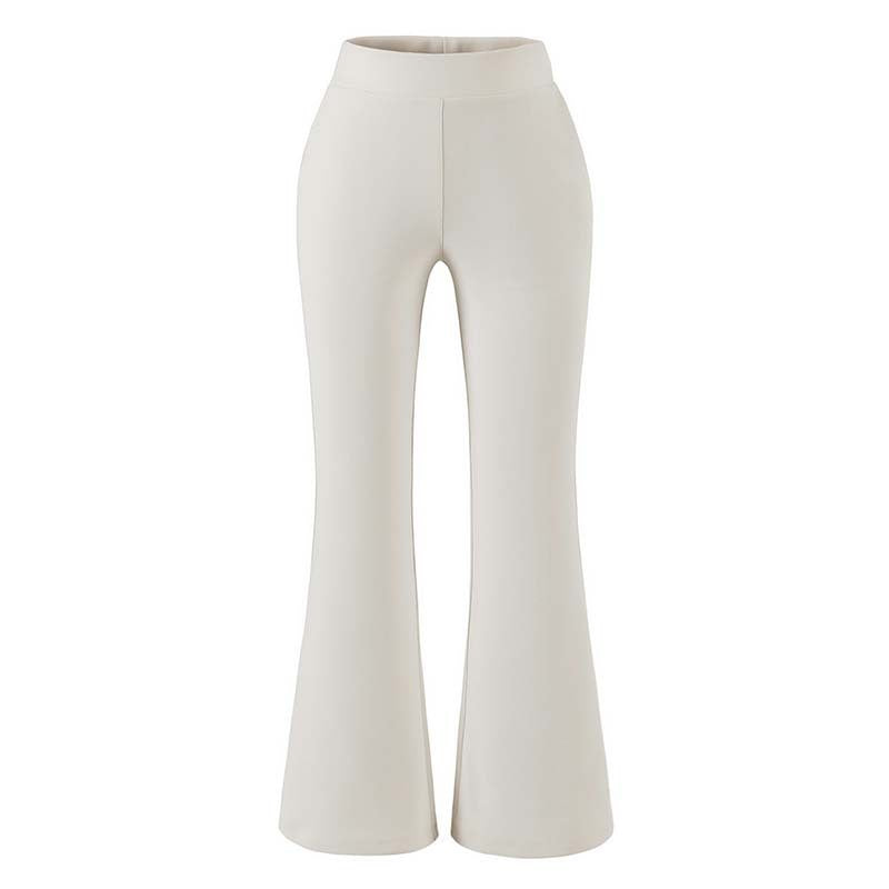 Women's High-Waisted Stretch Flared Pants with Wide Hem EVA-US