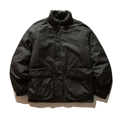 Unisex Boxy-filled Puffer jacket with high stand-up collar and utility pockets EVA-US
