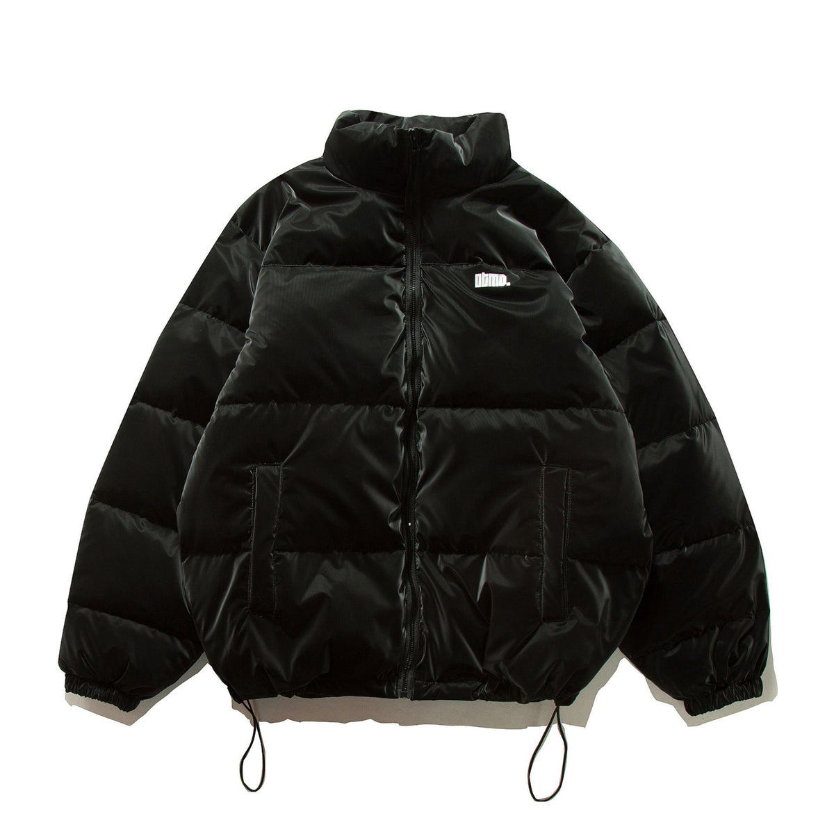 Unisex Short Oversized Quilted Puffer with High Stand-Up Collar and Drawstring EVA-US
