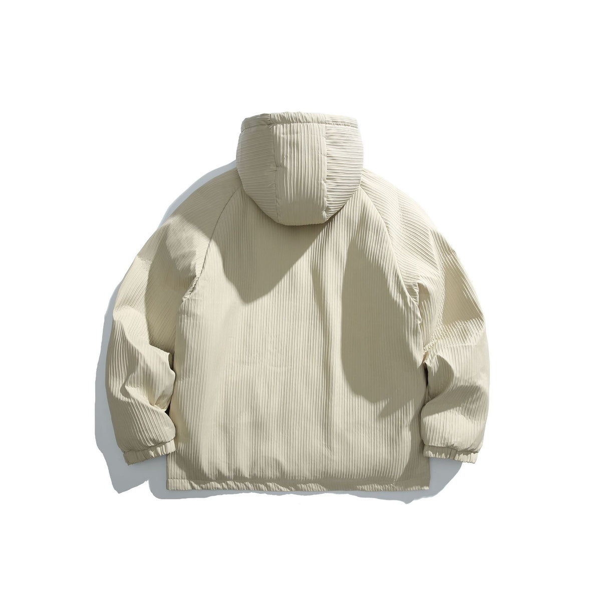 Men's quilted jacket with hood and ribbed textured fabric EVA-US