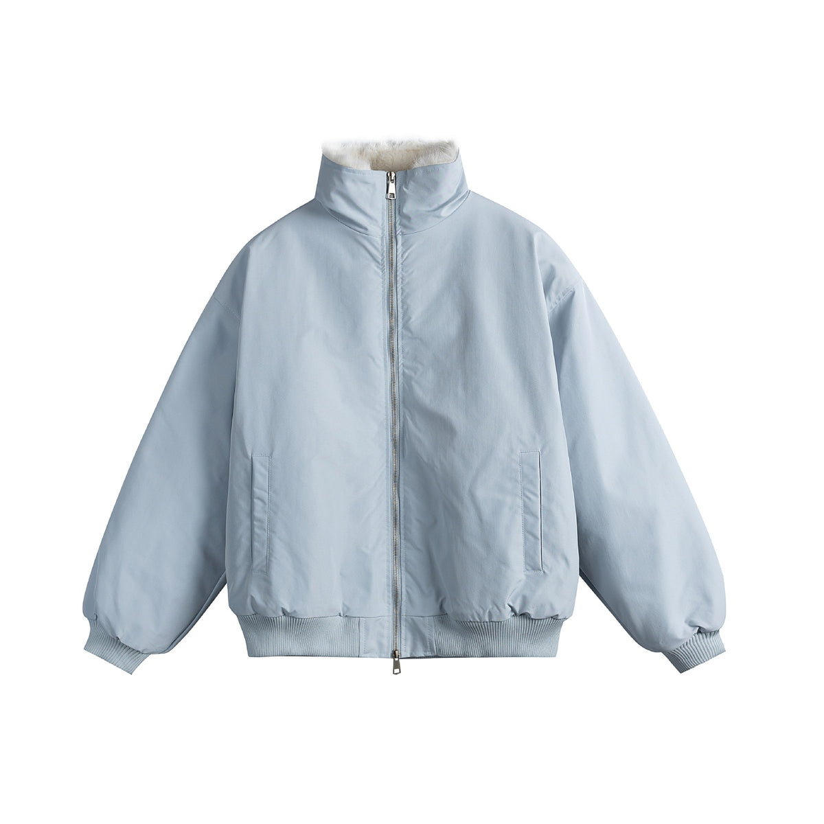 Unisex Boxy-padded Blouson with high stand-up collar and teddy lining EVA-US
