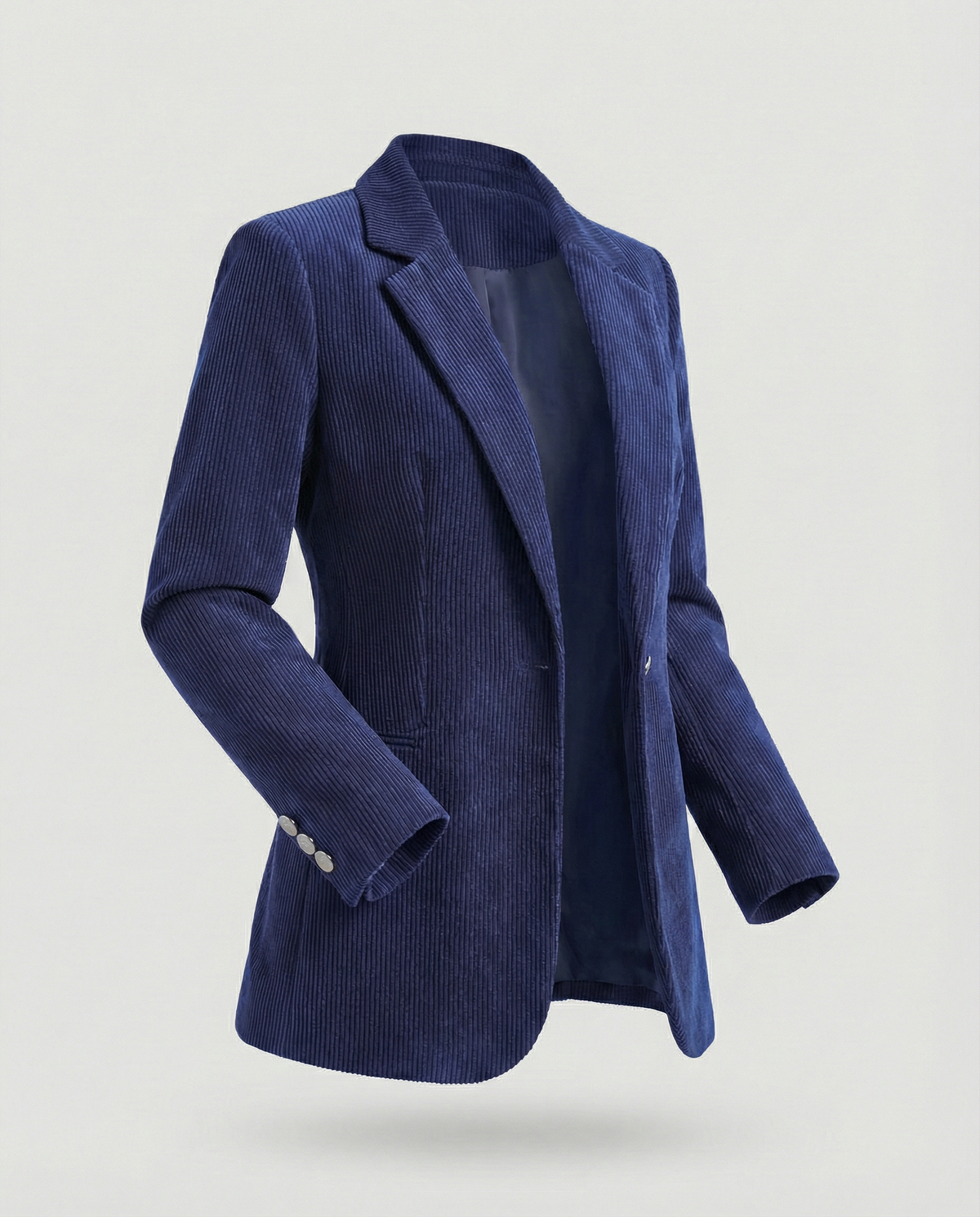 Women's cord blazer with lapel collar