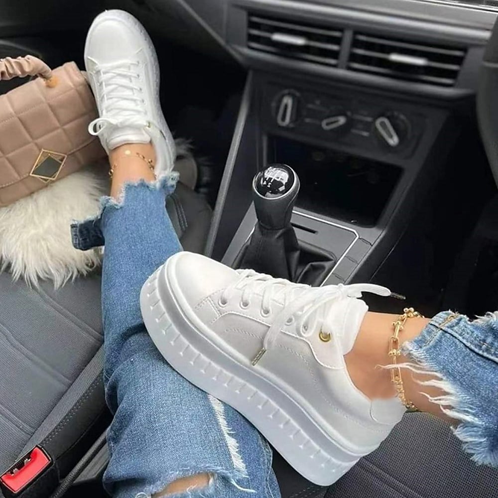 EVA-US | comfortable lace-up shoes with thick sole for women