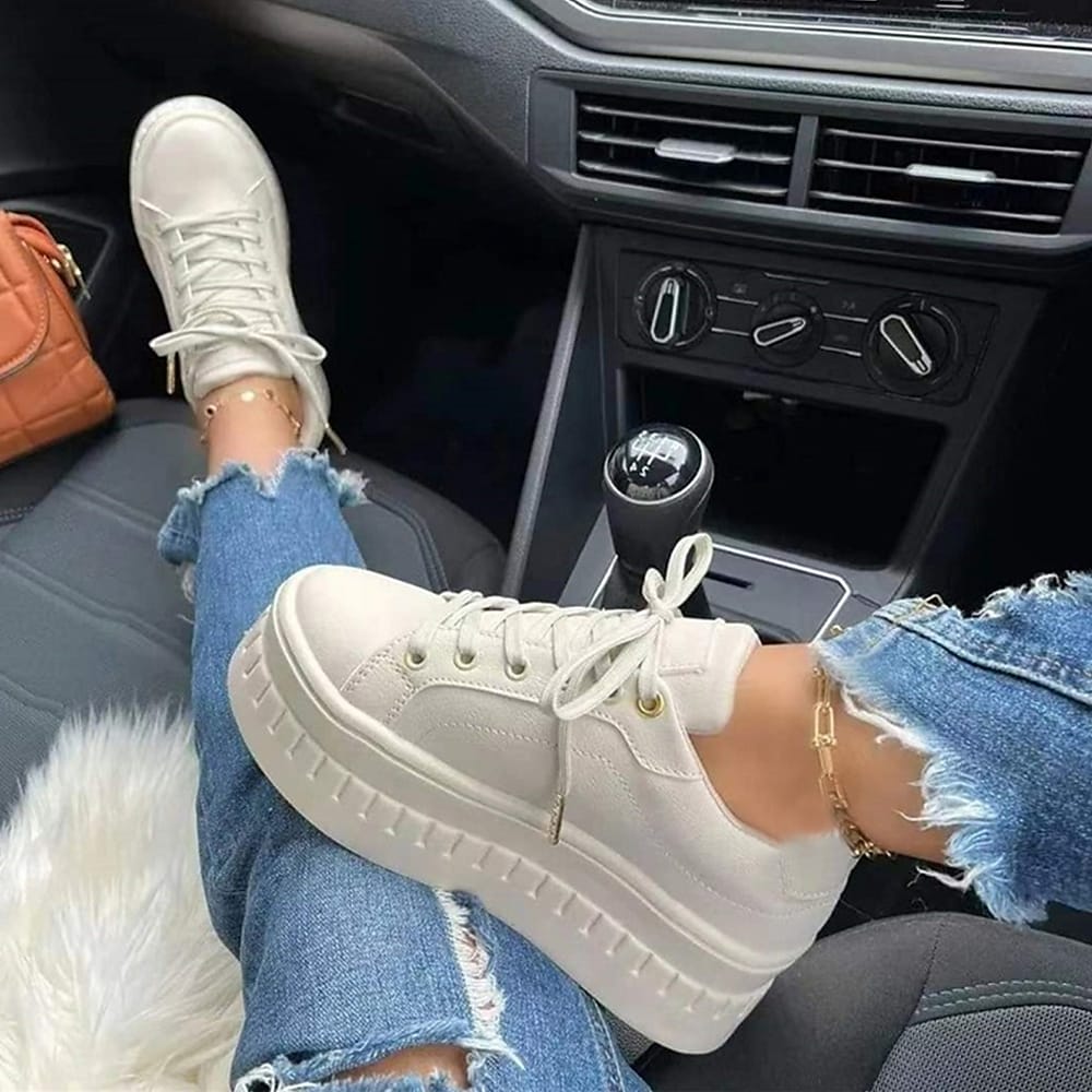 EVA-US | comfortable lace-up shoes with thick sole for women