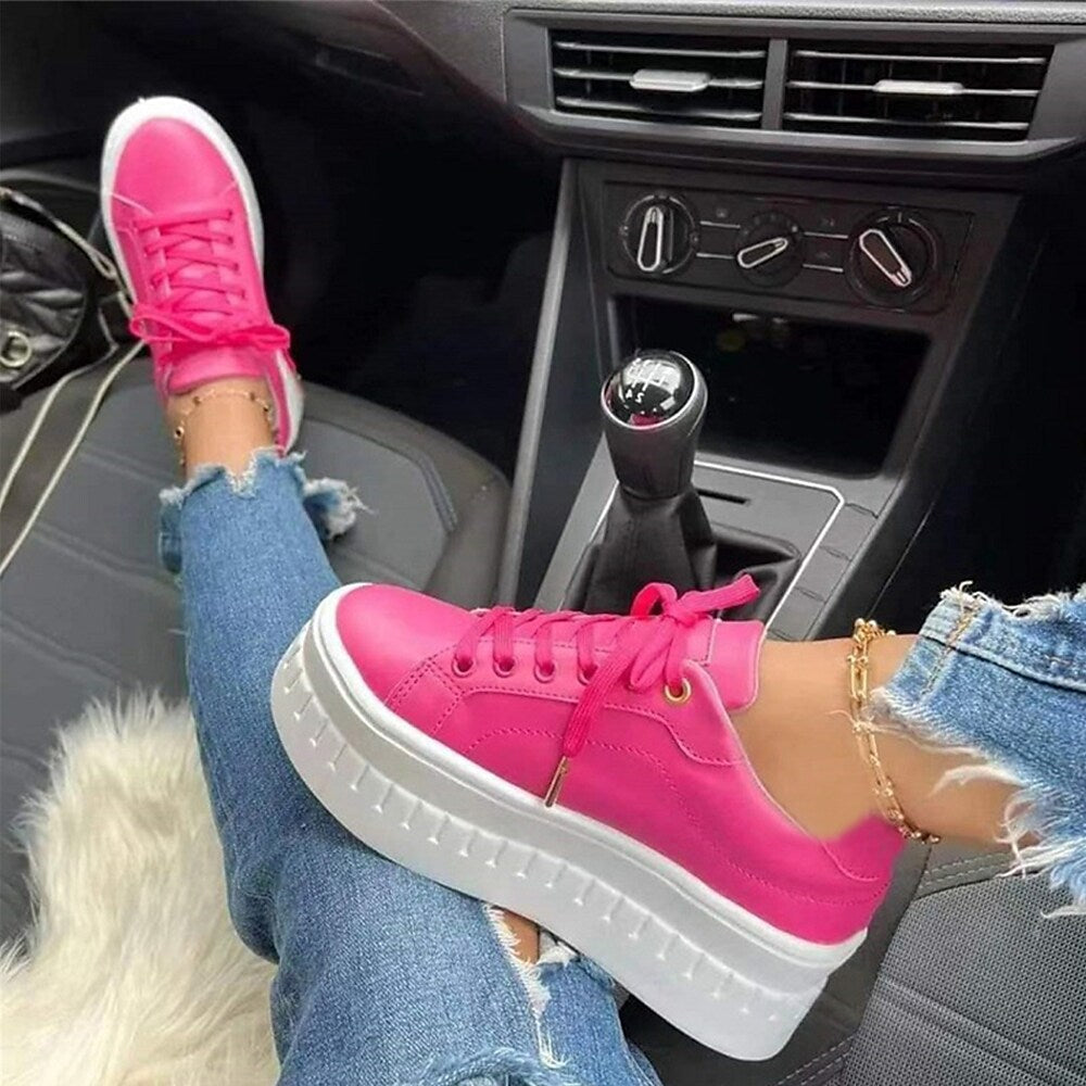EVA-US | comfortable lace-up shoes with thick sole for women