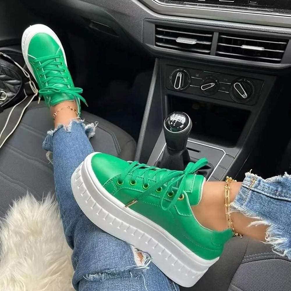 EVA-US | comfortable lace-up shoes with thick sole for women