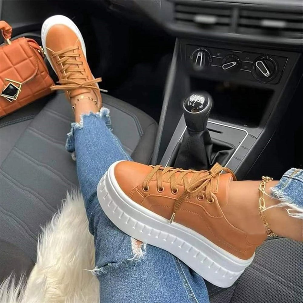 EVA-US | comfortable lace-up shoes with thick sole for women