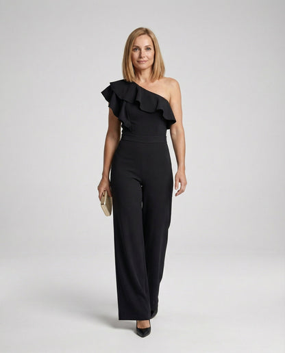 Elegant off-shoulder jumpsuit with ruffle