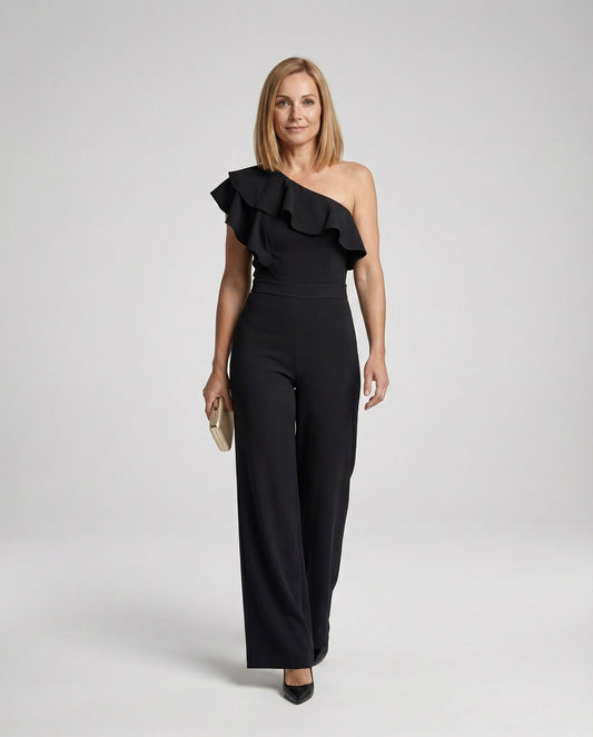 Elegant off-shoulder jumpsuit with ruffle