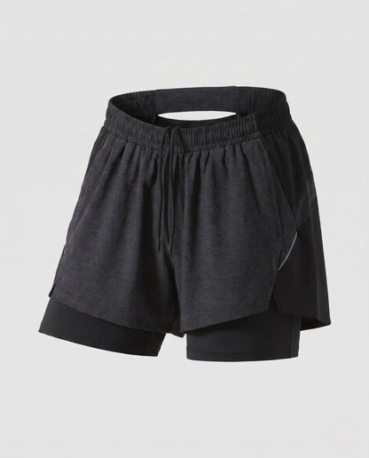 Women's sporty running shorts with innovative Möbius band and breathable inserts