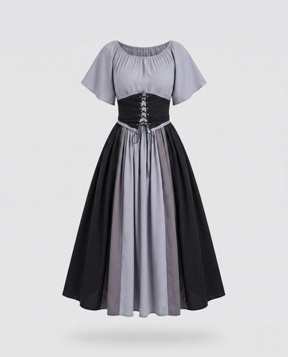 Women Elegant Maxi Dress with Ruffled Top and High Waist EVA-US