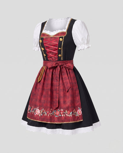 Women's festive traditional dress with floral accents EVA-US