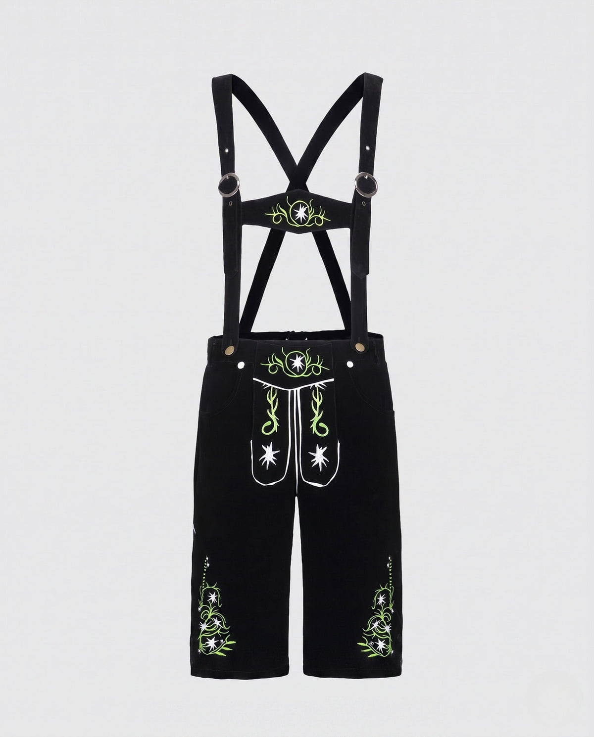 Men's elegant traditional leather trousers with elaborate embroidery EVA-US