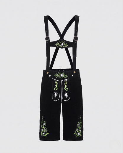 Men's elegant traditional leather trousers with elaborate embroidery EVA-US
