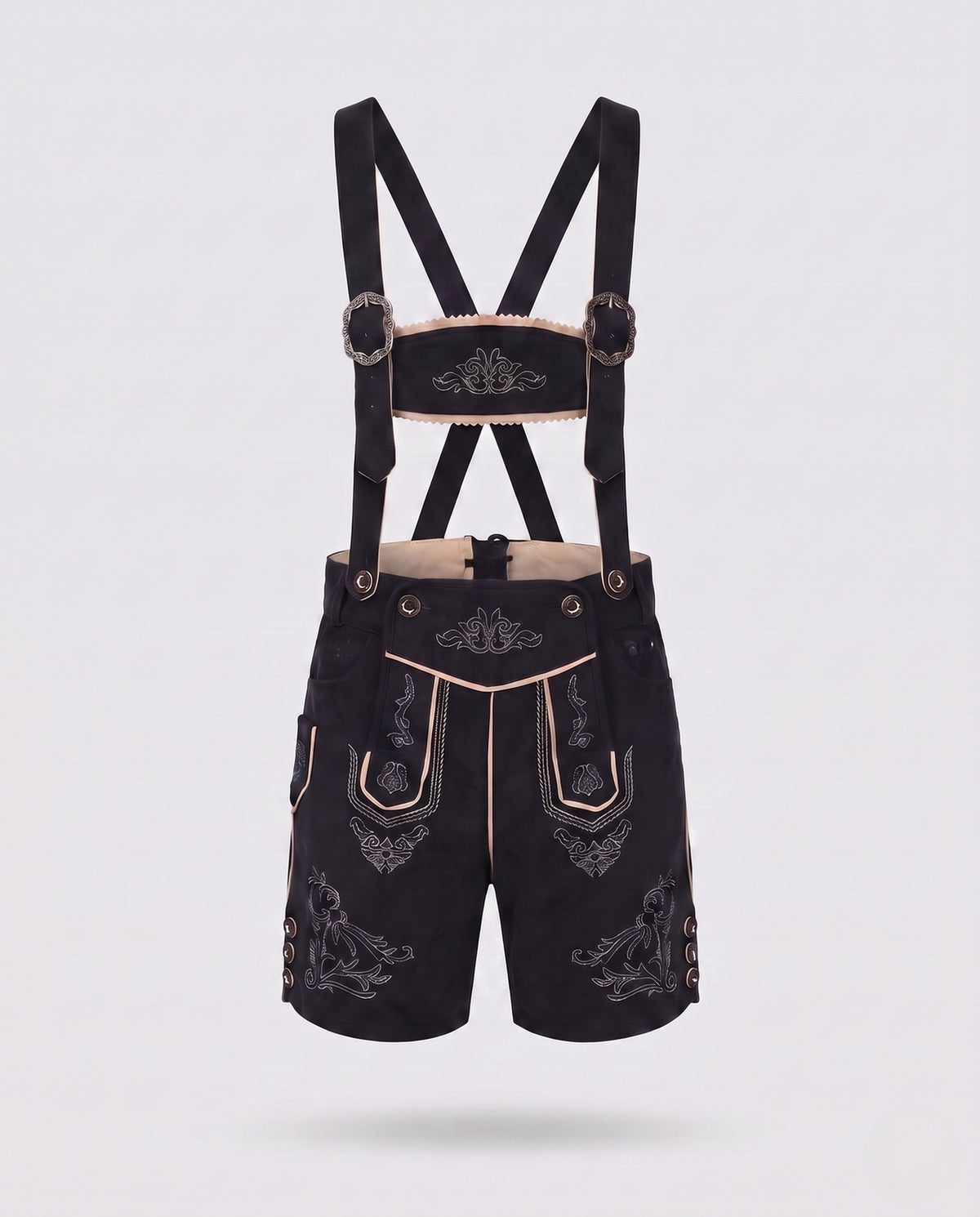 Men's Stylish Traditional Leather Trousers with Elaborate Embroidery EVA-US