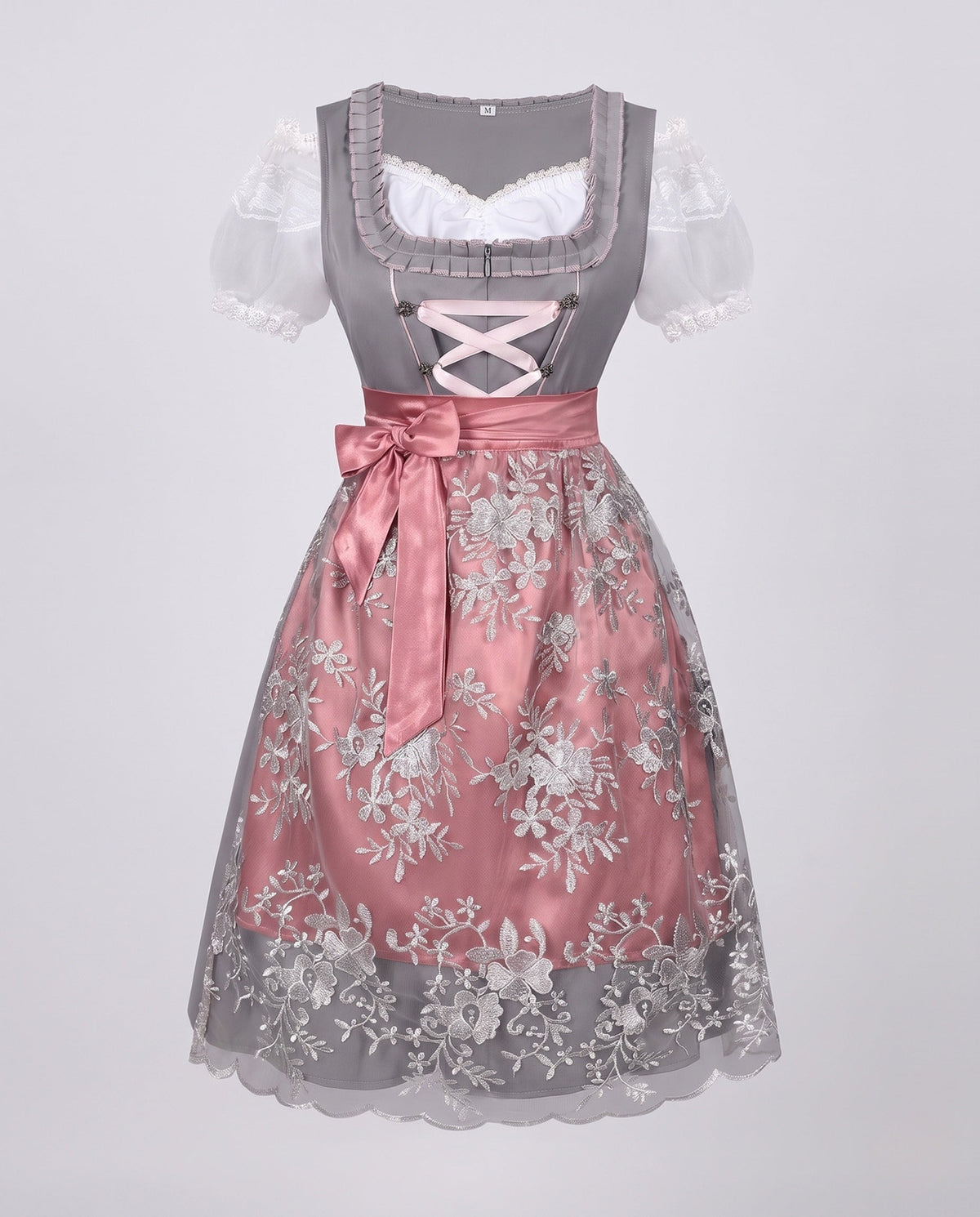 Ladies Bavarian Dirndl with elaborate embroidery and apron EVA-US