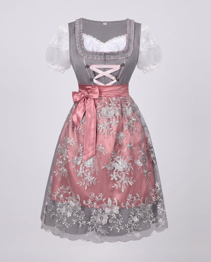 Ladies Bavarian Dirndl with elaborate embroidery and apron EVA-US