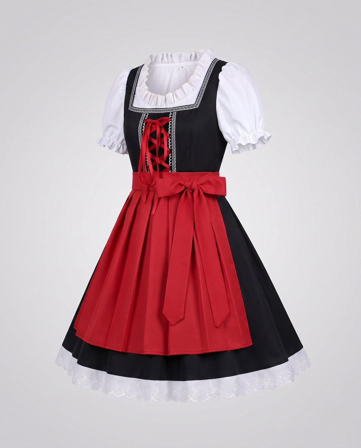 Women's dirndl dress with traditional lace accents and elegant lacing EVA-US