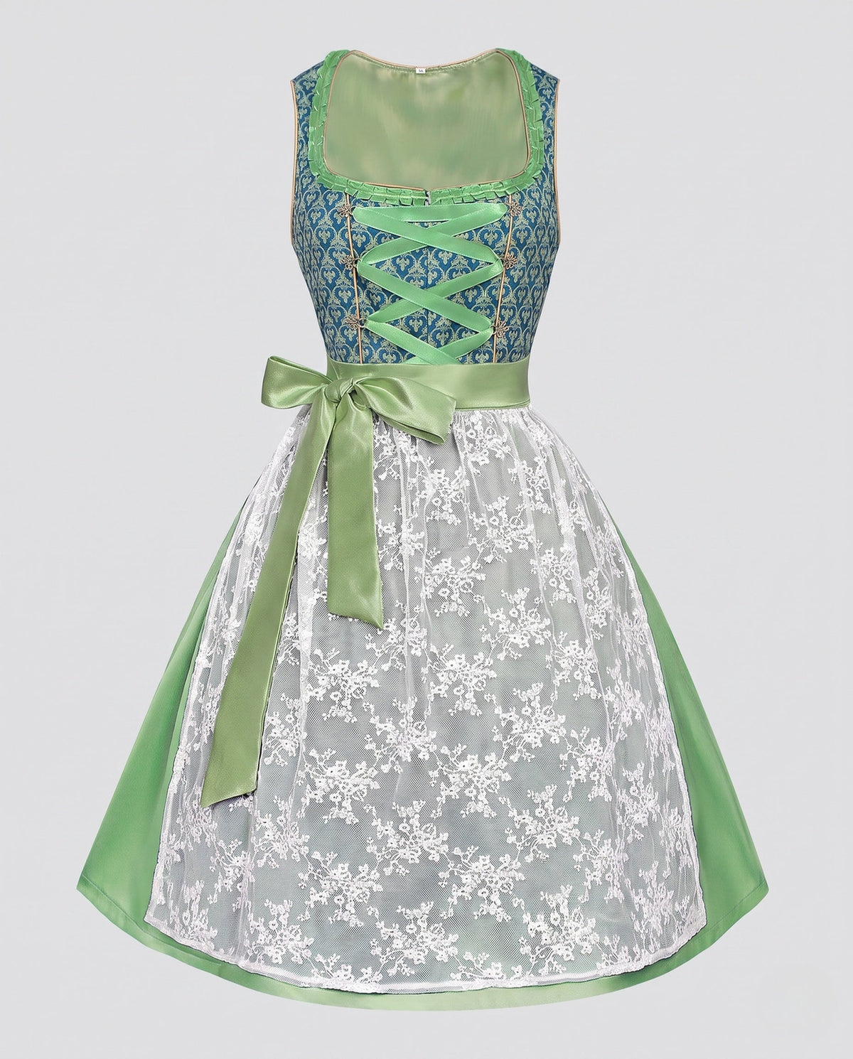 Ladies' dirndl with elaborate lace and elegant waist belt EVA-US
