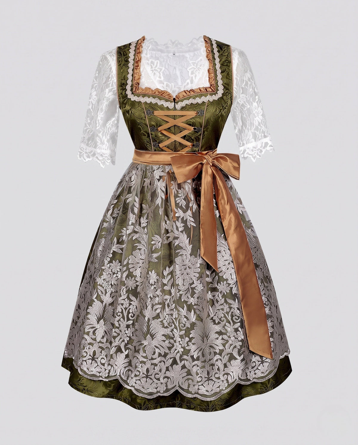 Ladies Dirndl with lace embellishments and elegant apron EVA-US