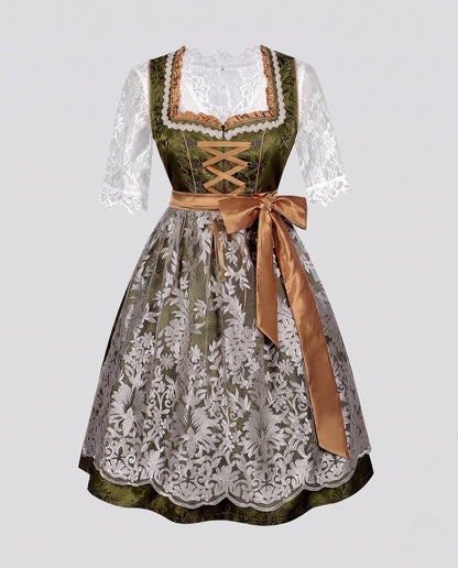 Ladies Dirndl with lace embellishments and elegant apron EVA-US