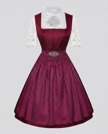Women’s Dirndl dress with lace sleeves and high-quality apron EVA-US
