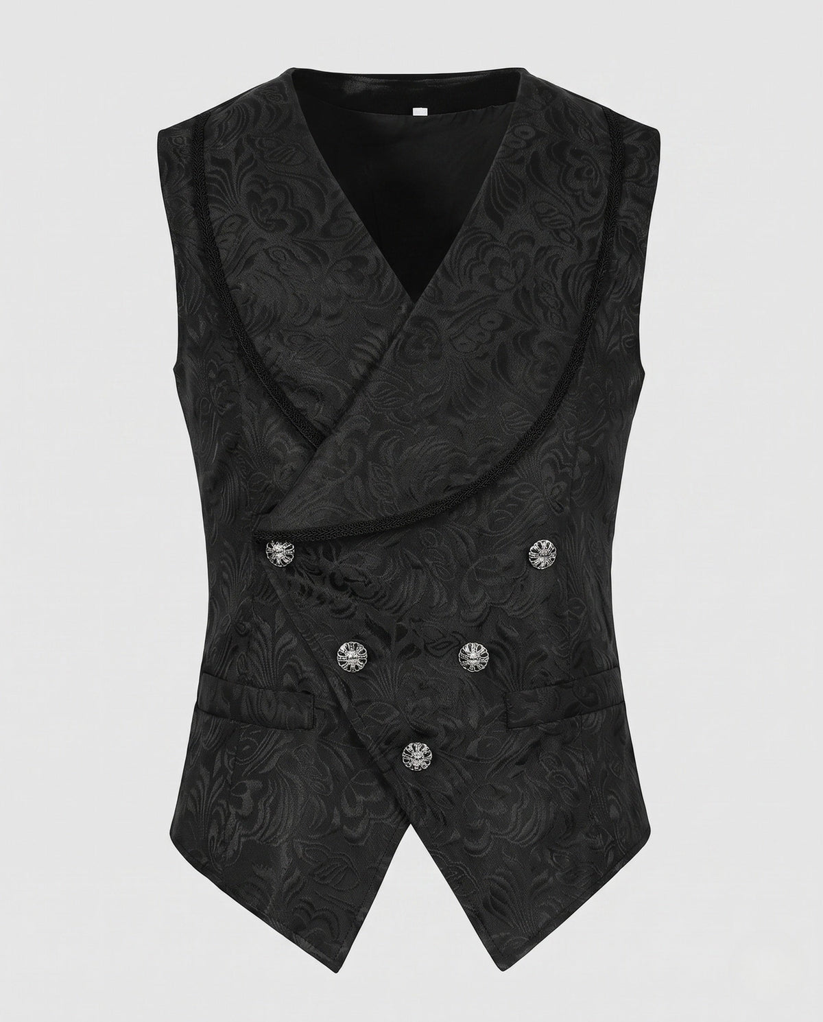 Ladies elegant Jacquard vest with double button placket EVA-US