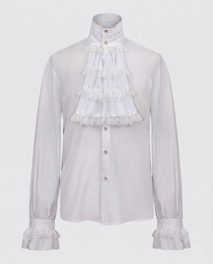 Women's elegant ruffle blouse with exquisite lace details EVA-US