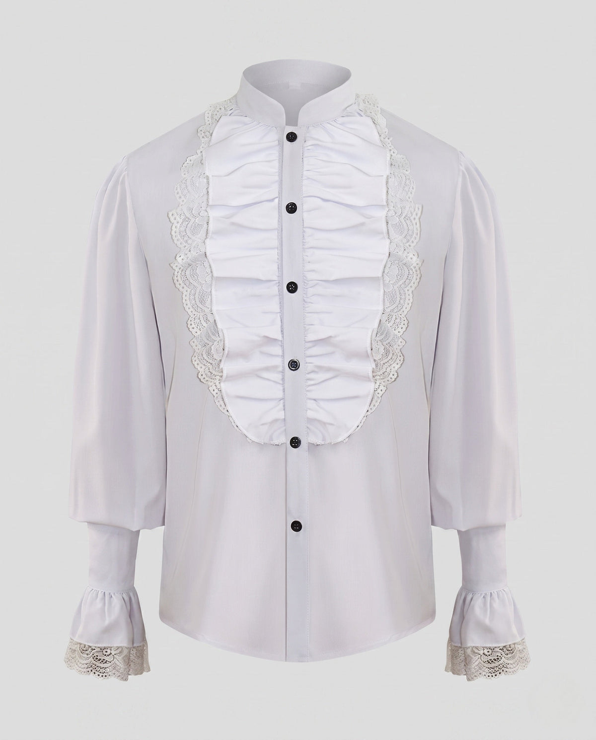 Ladies elegant ruffle blouse with lace accents EVA-US