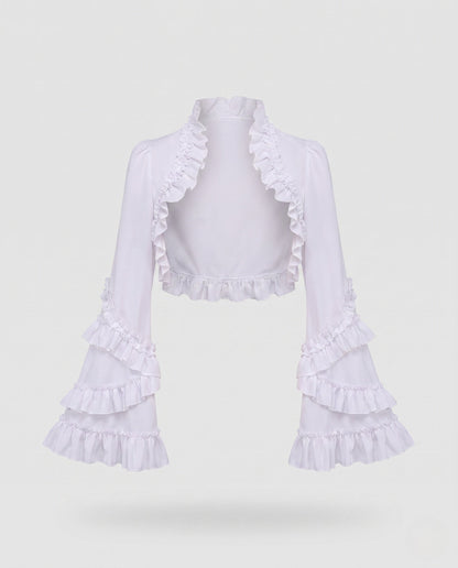 Ladies elegant ruffle jacket with voluminous sleeves EVA-US