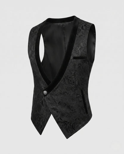 Women's elegant velvet vest with floral design EVA-US