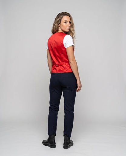 Women's Elegant Stand Collar Vest with Artful Decorations EVA-US