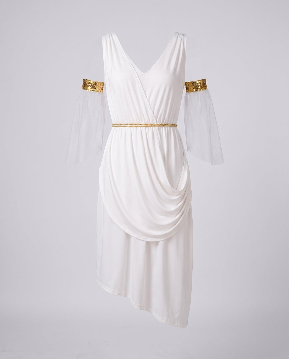 Ladies elegant and flowing evening dress with transparent sleeves EVA-US