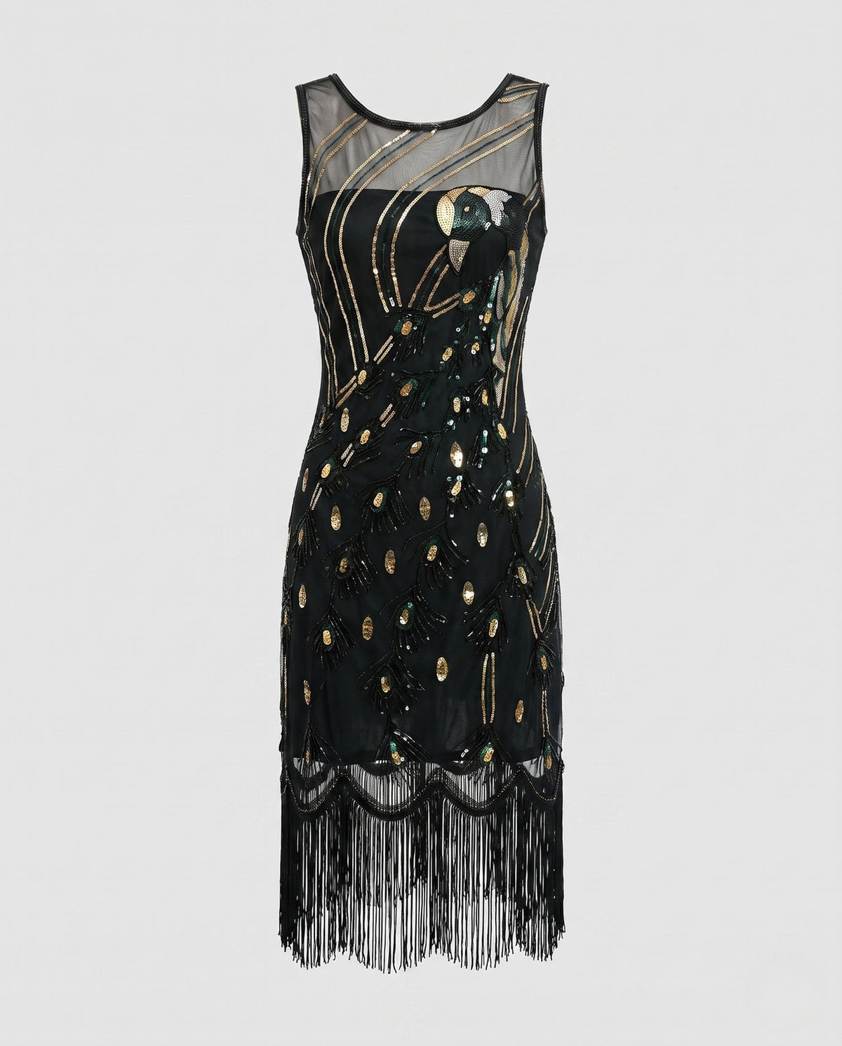 Ladies Fringe Dress with Glamorous Sequins and Embellished Details EVA-US
