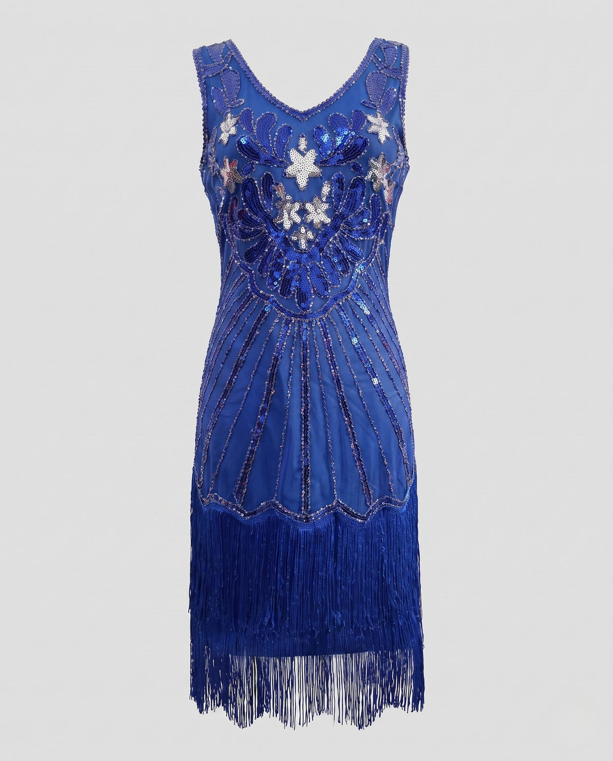 Women Sparkling Fringe Dress with Elegant Sequin Decoration EVA-US
